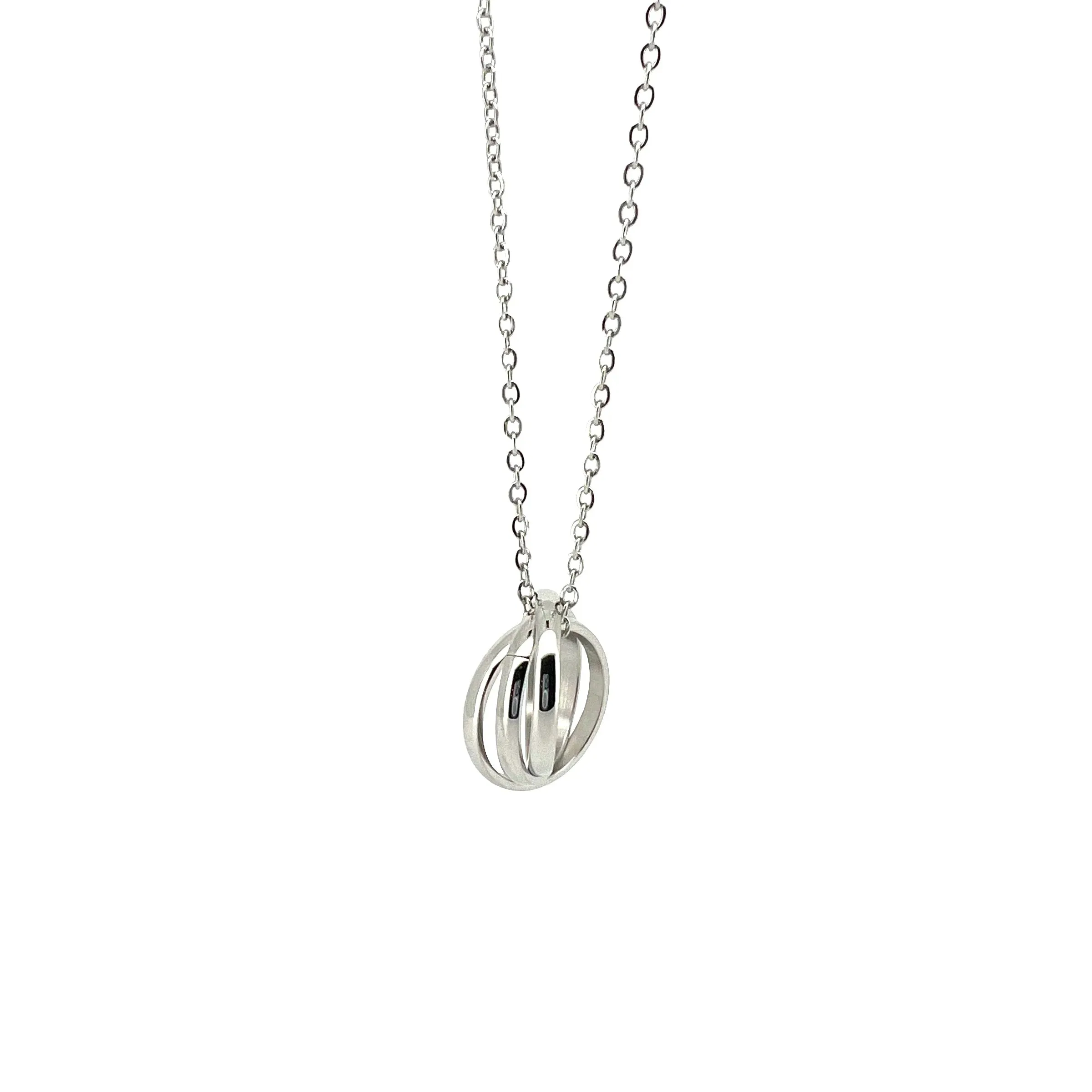 Ira Stainless Steel Necklace with Interlock Pendant