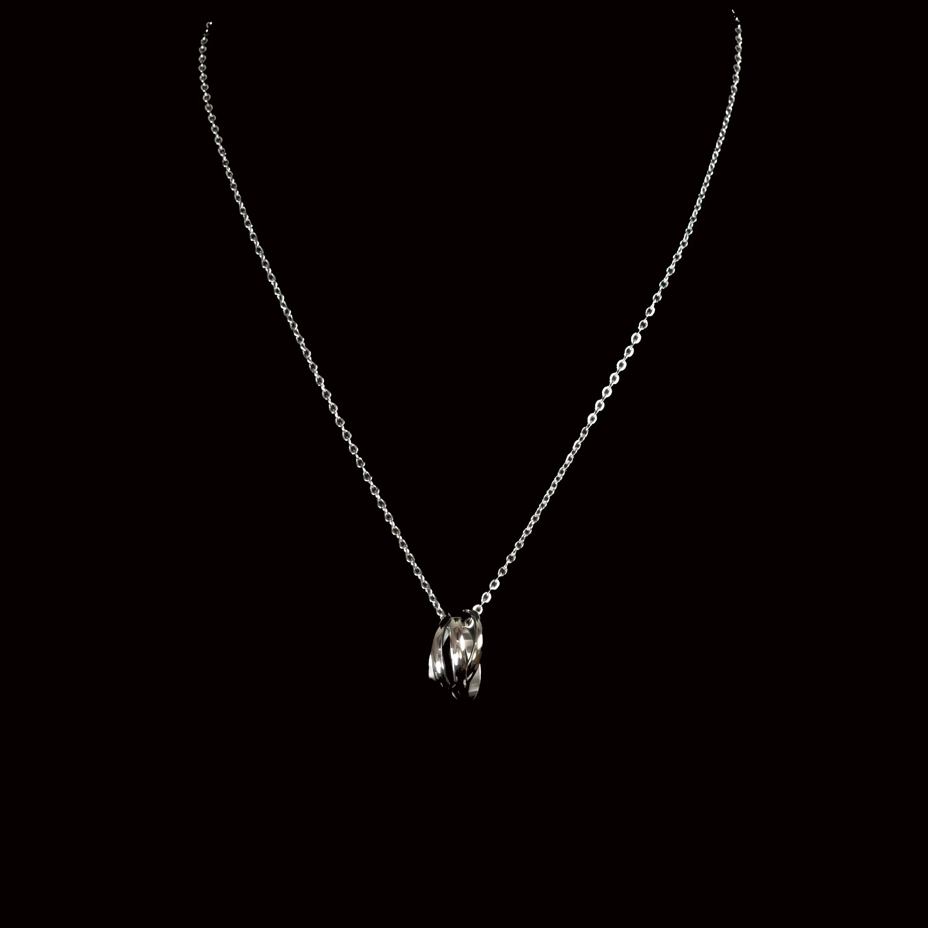 Ira Stainless Steel Necklace with Interlock Pendant