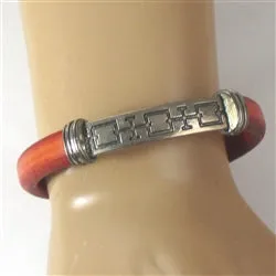 Leather Cord Braceletin Rust Leather