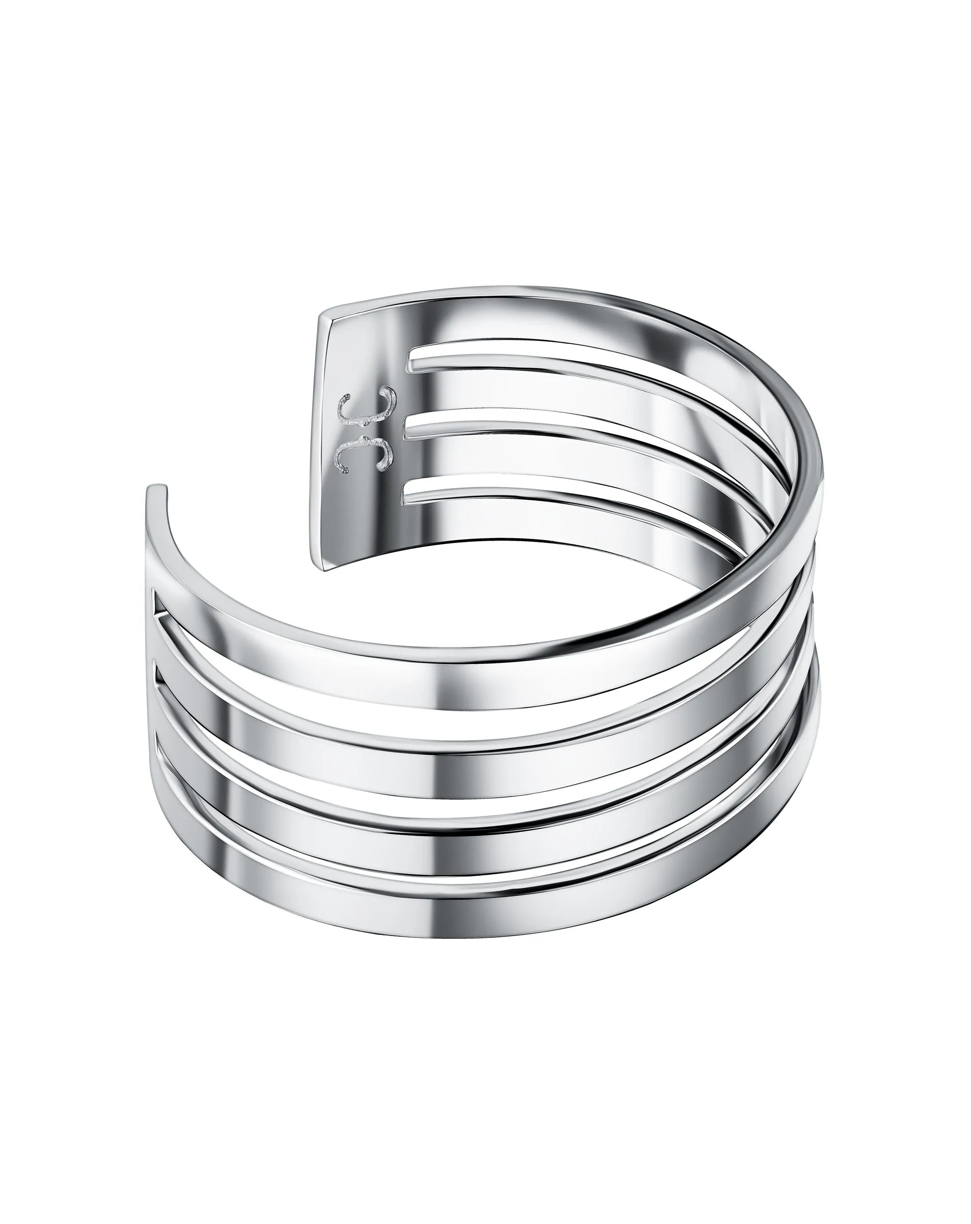 Line Cuff Rhodium