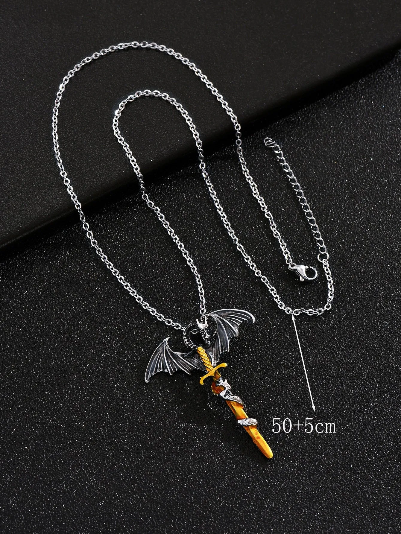 Men Western Dragon Charm Glow in the Dark Necklace for Men Jewelry for Men