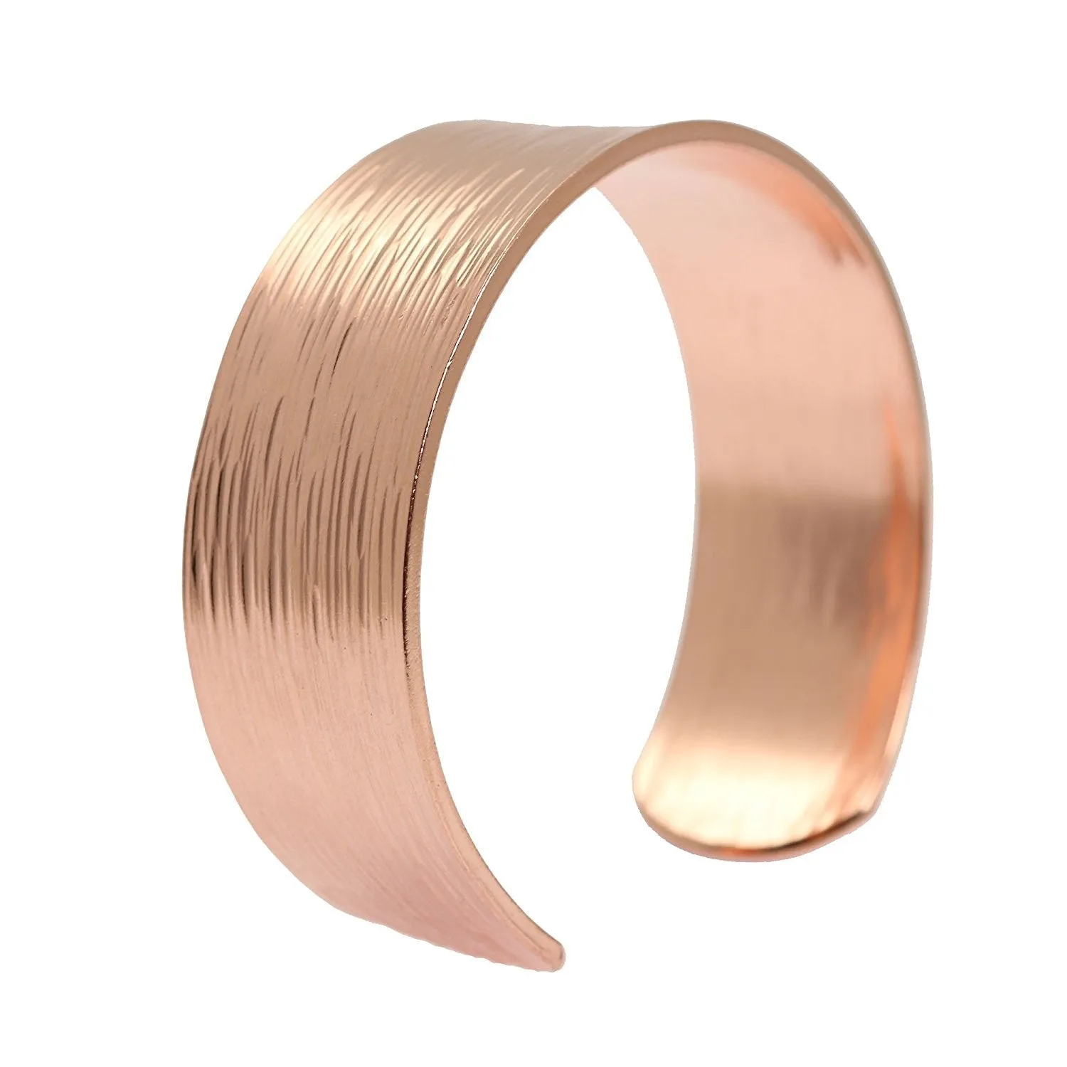 Men's Chased Copper Bark Cuff Bracelet - 3/4 Inch Wide