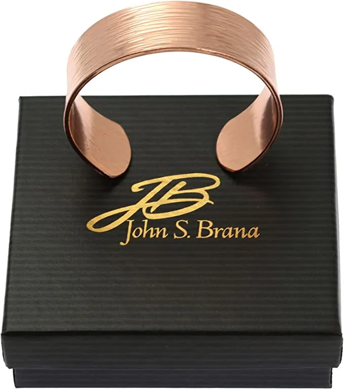 Men's Chased Copper Bark Cuff Bracelet - 3/4 Inch Wide