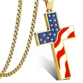 Men's Christian Necklace <br> American Flag