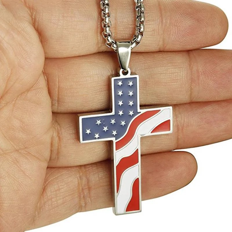 Men's Christian Necklace <br> American Flag