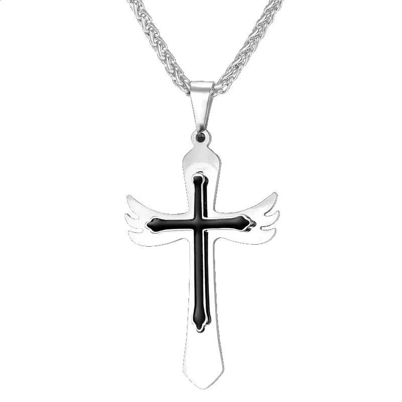 Men's Christian Necklace <br> Angel Cross