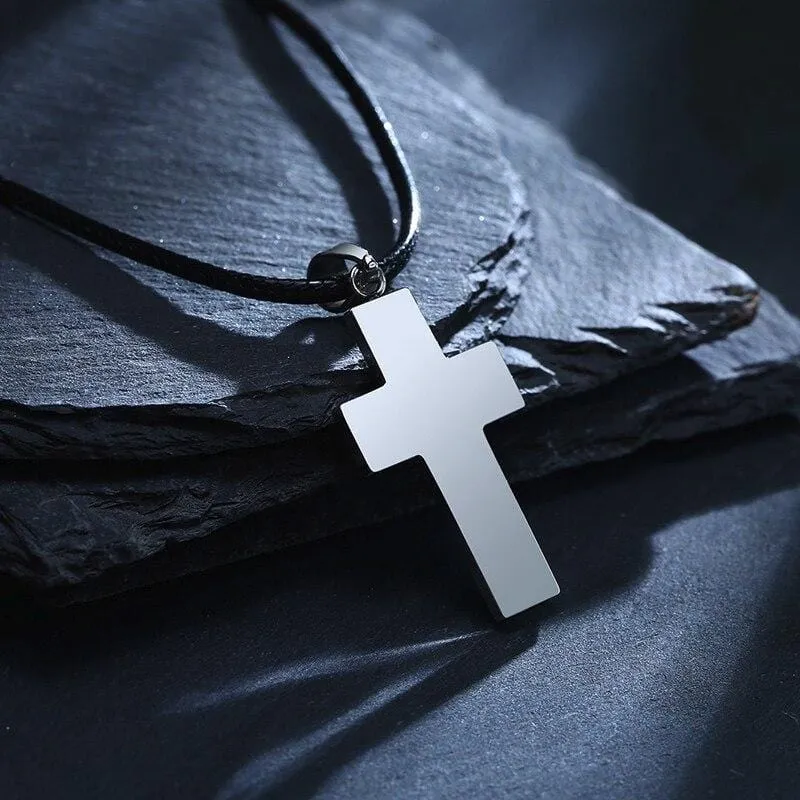 Men's Christian Necklace <br> Carbon Fiber