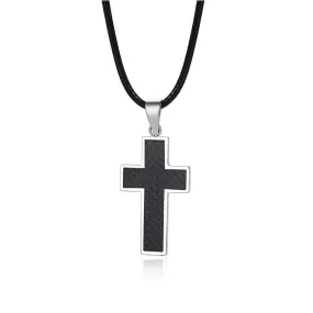 Men's Christian Necklace <br> Carbon Fiber