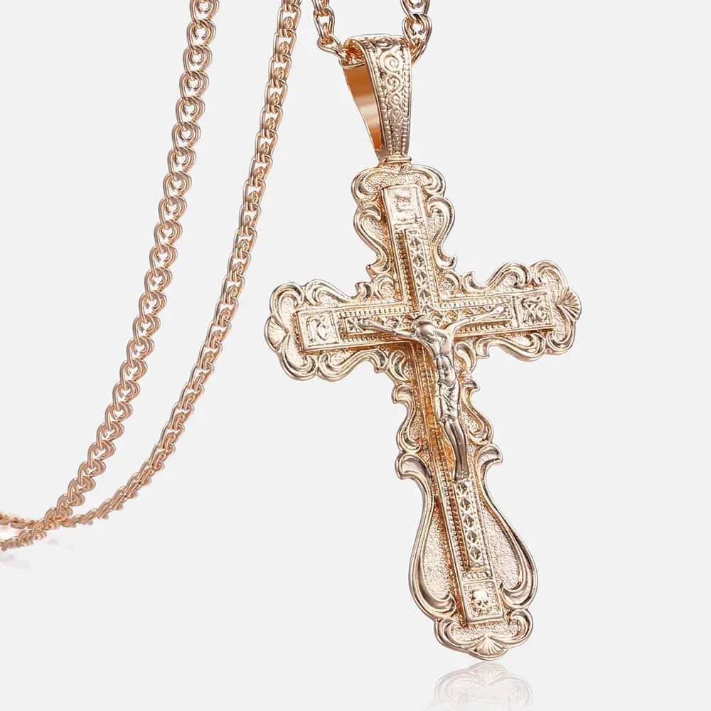 Men's Christian Necklace <br> Copper Crucifix