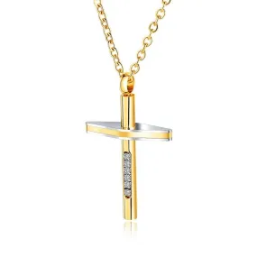 Men's Christian Necklace <br> Diamonds Golden