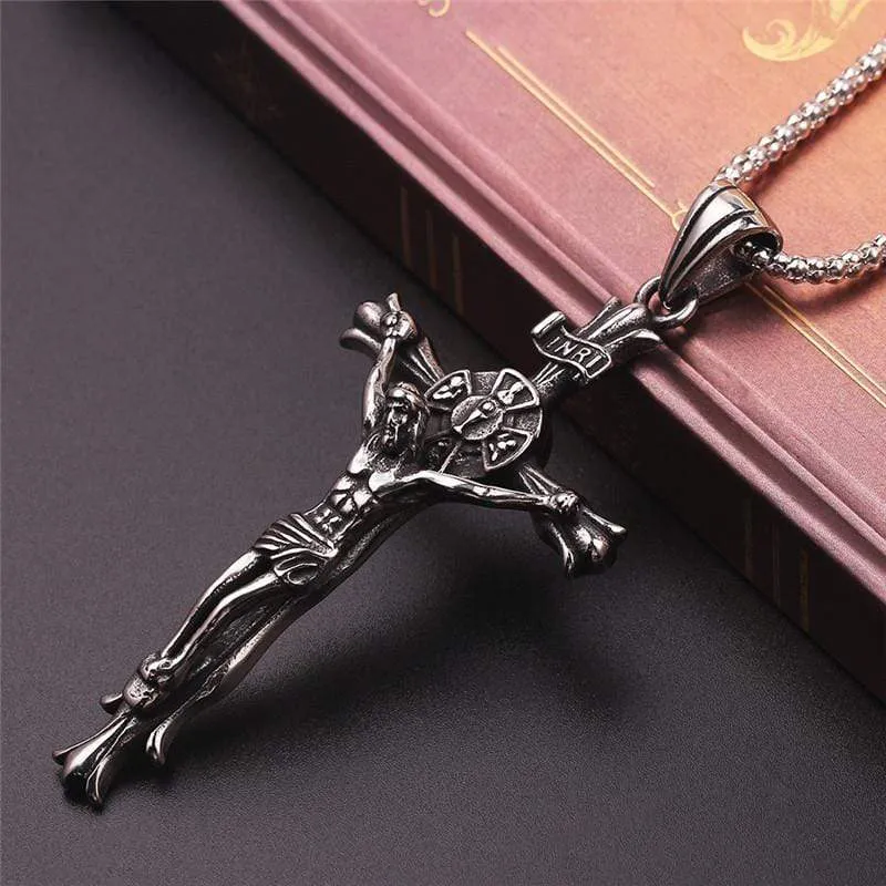 Men's Christian Necklace <br> INRI Antique Cross