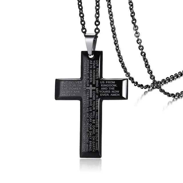 Men's Christian Necklace <br> Lord's Prayer Cross