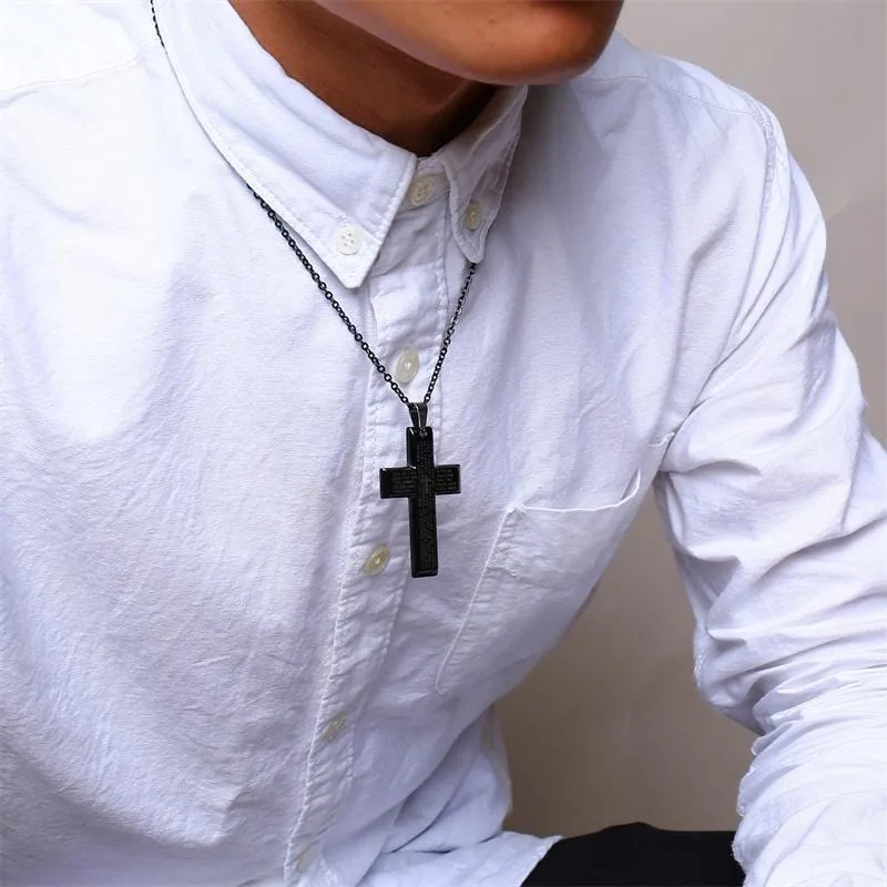 Men's Christian Necklace <br> Lord's Prayer Cross