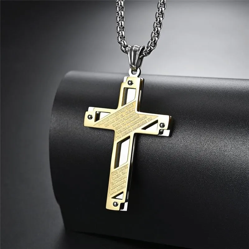 Men's Christian Necklace <br> Padre Nuestro