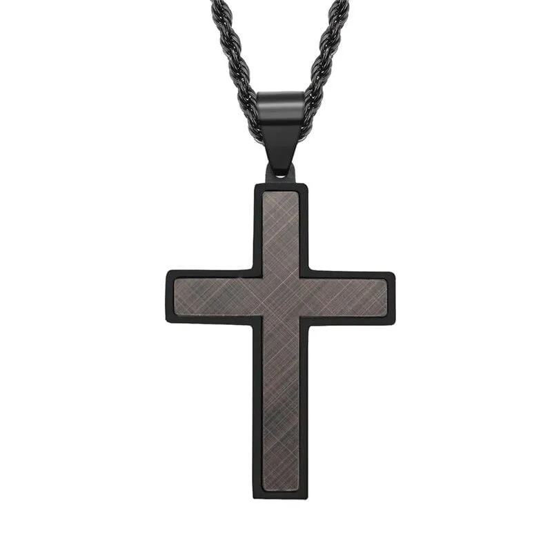 Men's Christian Necklace <br> Premium Black