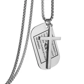 Men's Christian Necklace <br> Serenity Prayer Dog Tag