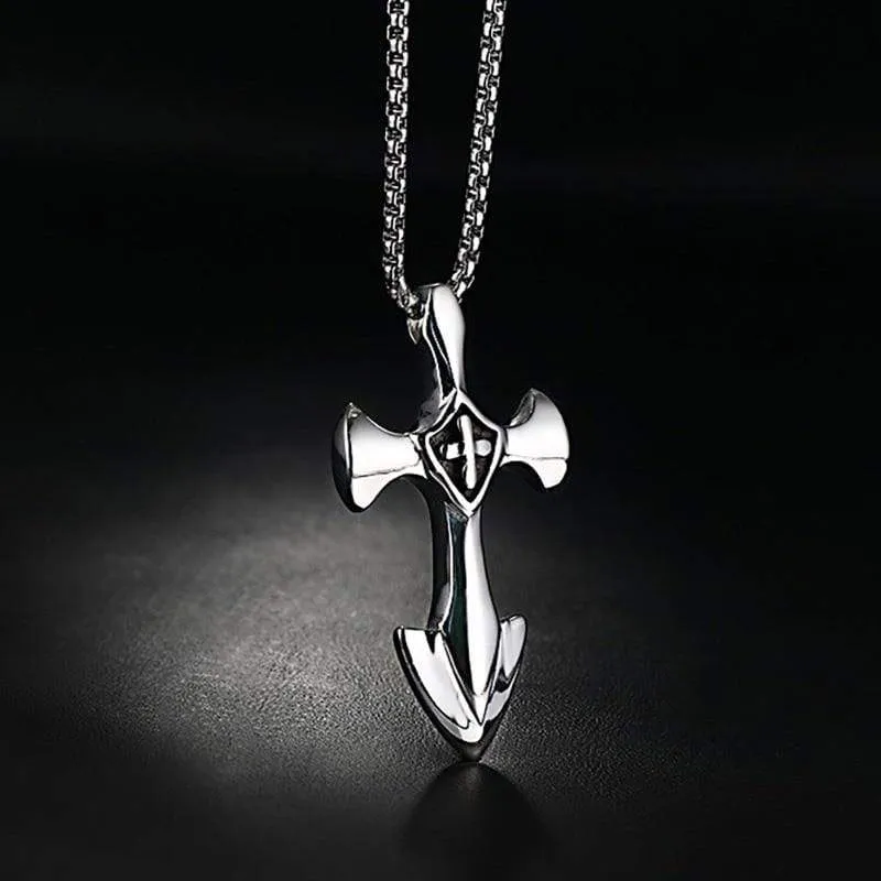 Men's Christian Necklace <br> Vintage Shield