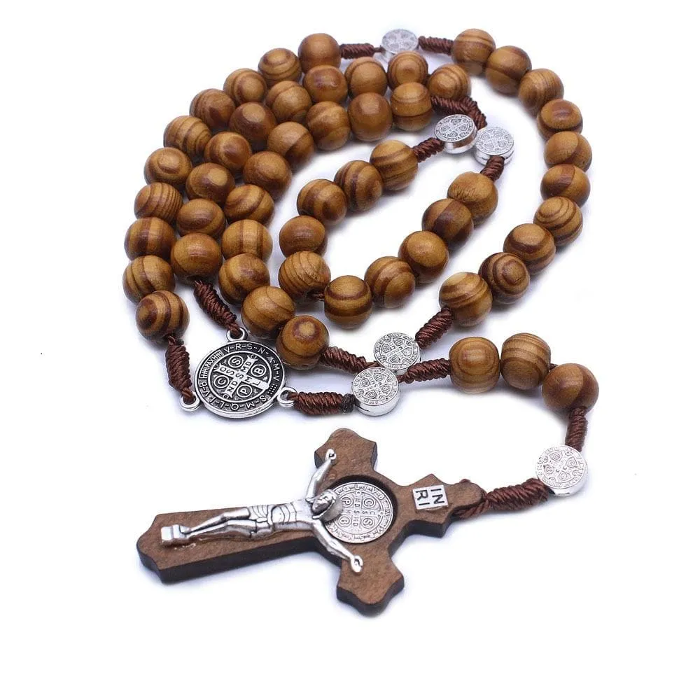 Men's Christian Necklace <br> Wood Crucifix