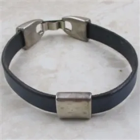 Men's Navy Flat Leather Bracelet