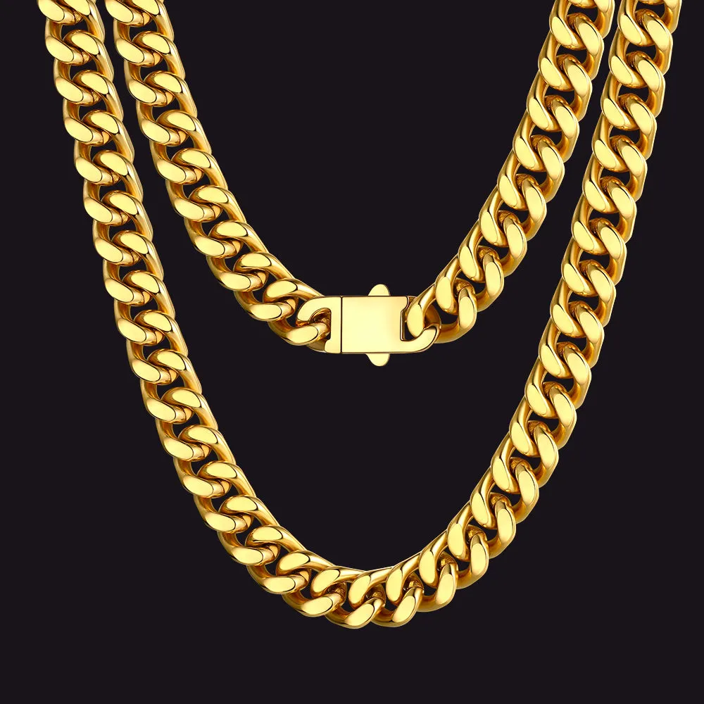 Miami Cuban Link Chain Necklaces 5/7/9/12 MM Chain for Men