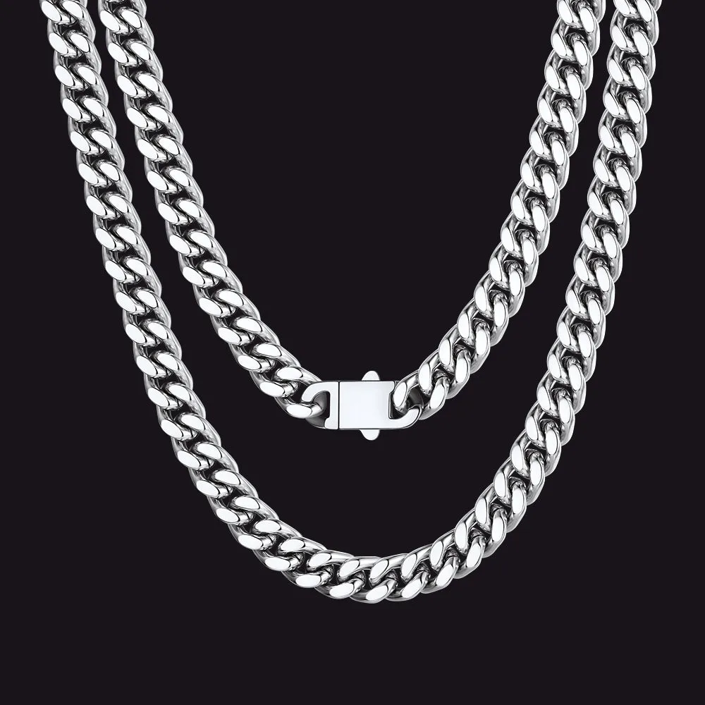 Miami Cuban Link Chain Necklaces 5/7/9/12 MM Chain for Men