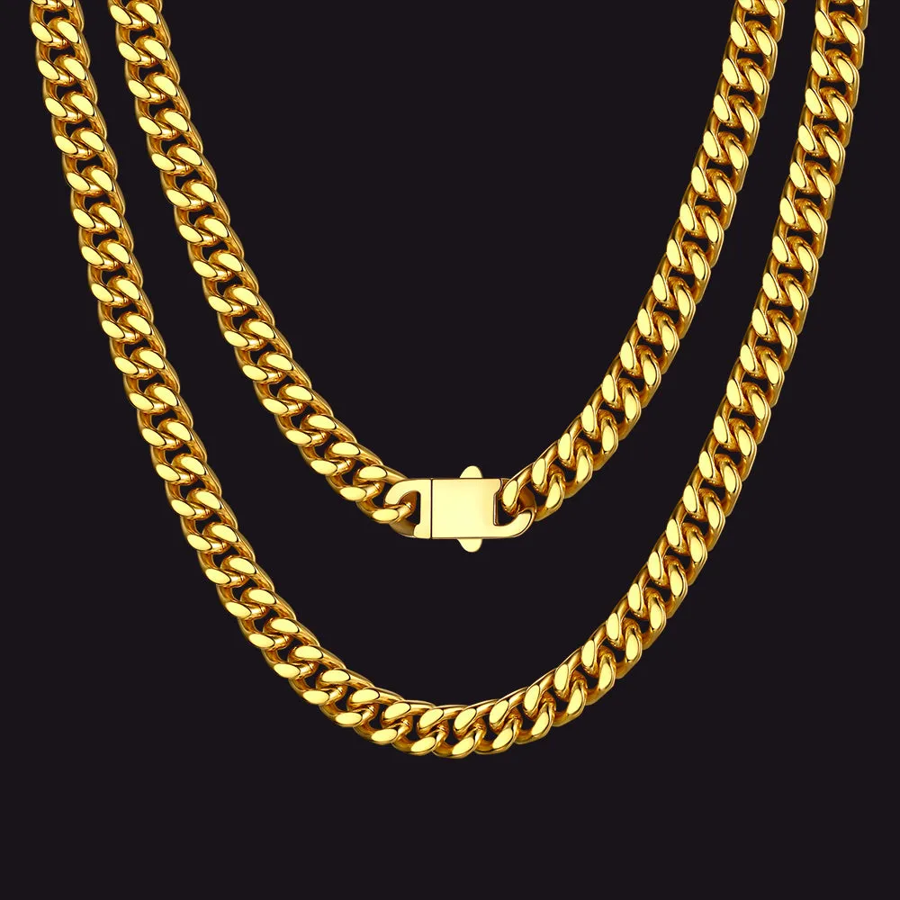 Miami Cuban Link Chain Necklaces 5/7/9/12 MM Chain for Men