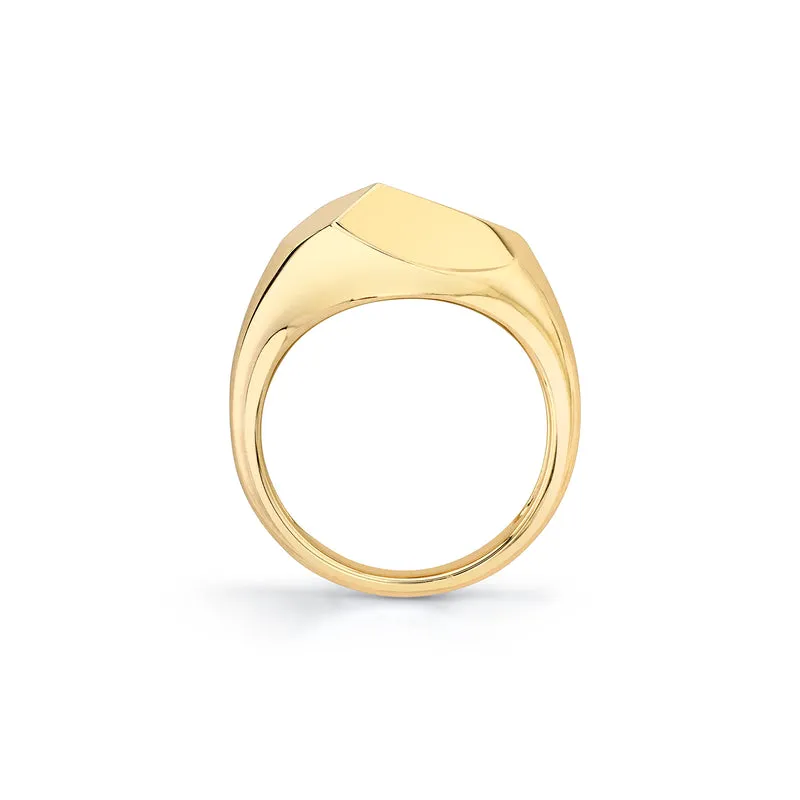 Michael M 14K Yellow Gold Carve Signet Ring F454