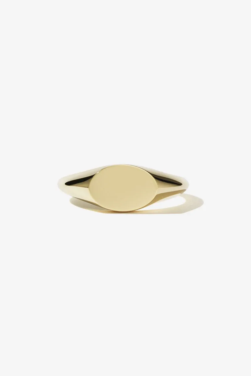 Mini Melrose Signet Ring - Gold Plated