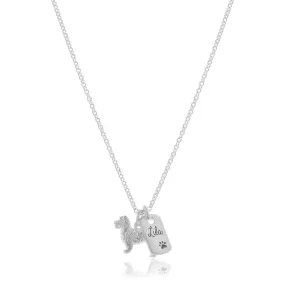 Miniature Schauzer Personalised Silver Dog Tag Necklace