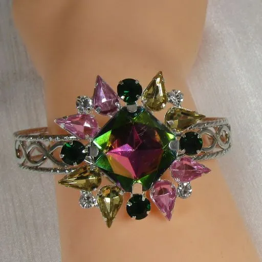 Multi-colored Crystal Cuff Bracelet