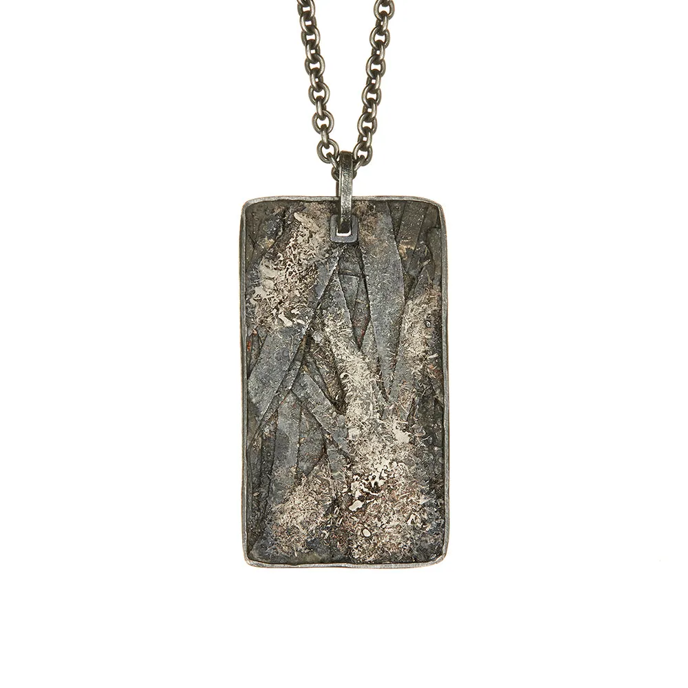 Palladium and Sterling Silver Dog Tag Pendant