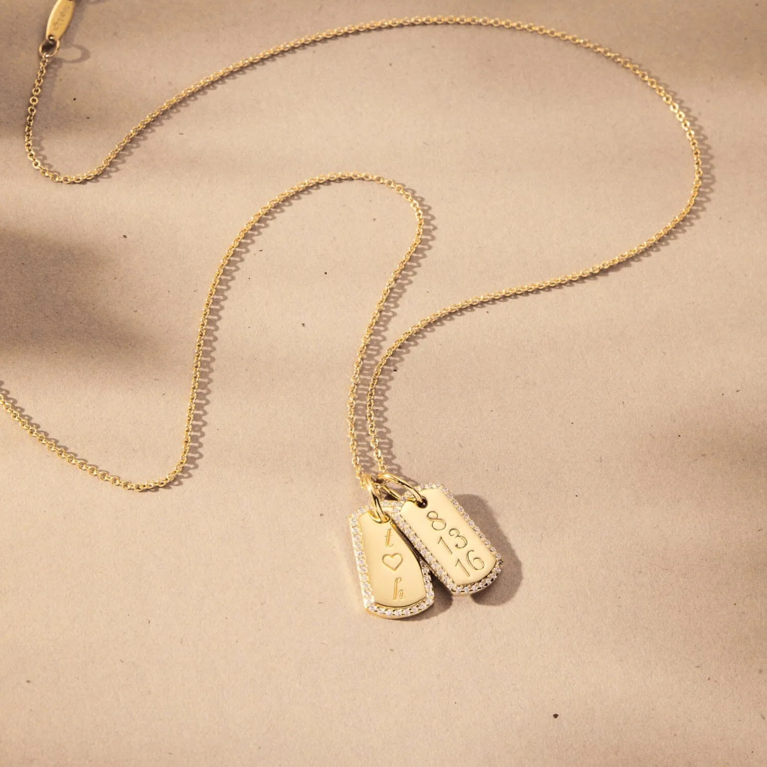 Pavé Small Dog Tag Necklace