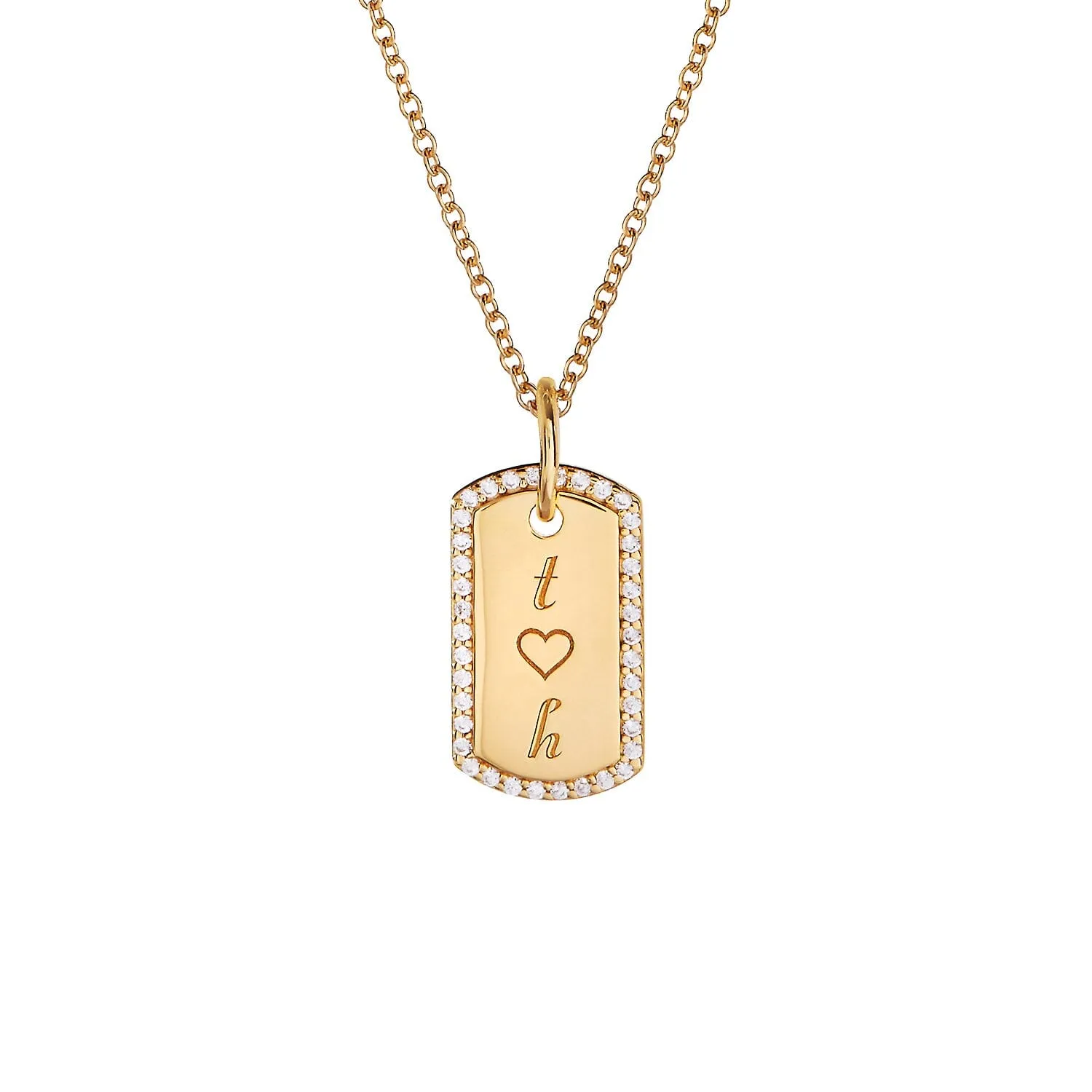 Pavé Small Dog Tag Necklace