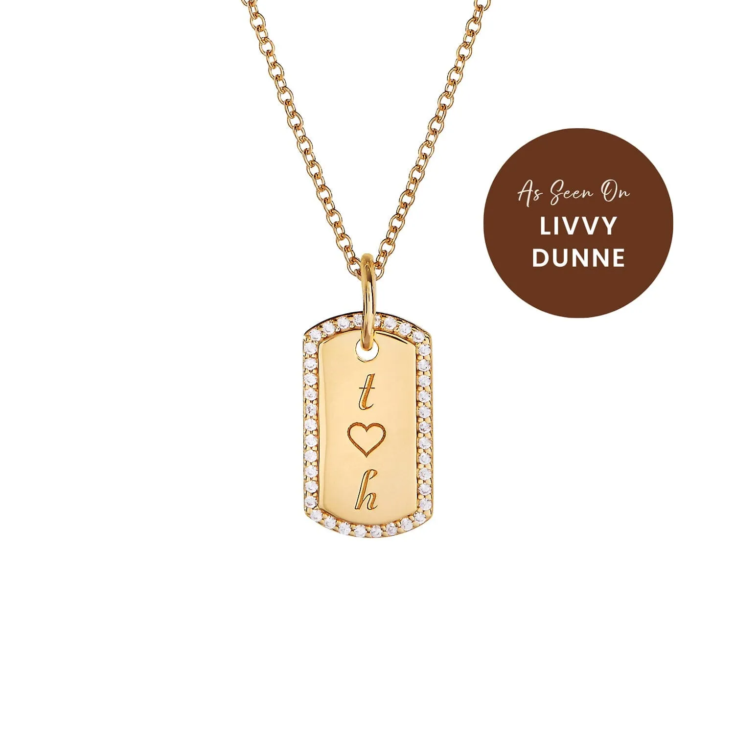 Pavé Small Dog Tag Necklace