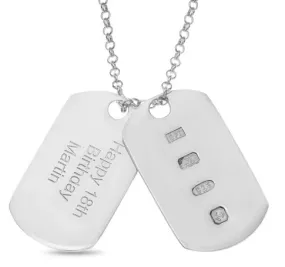 Personalised Sterling Silver Double Dog Tag Necklace