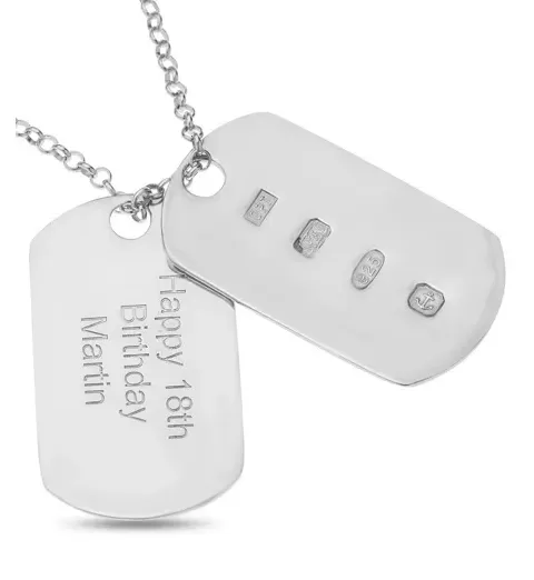 Personalised Sterling Silver Double Dog Tag Necklace