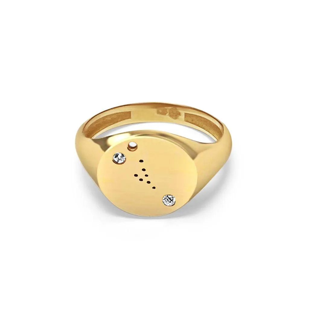 Personalised Zodiac Constellation Signet Ring