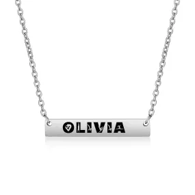 Personalized Gymnastics Name Bar Necklace