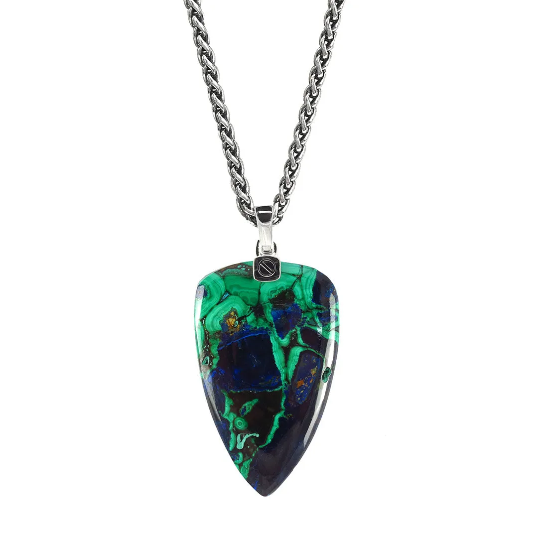 Petite Azurite Malachite Arrow Pendant & Necklace