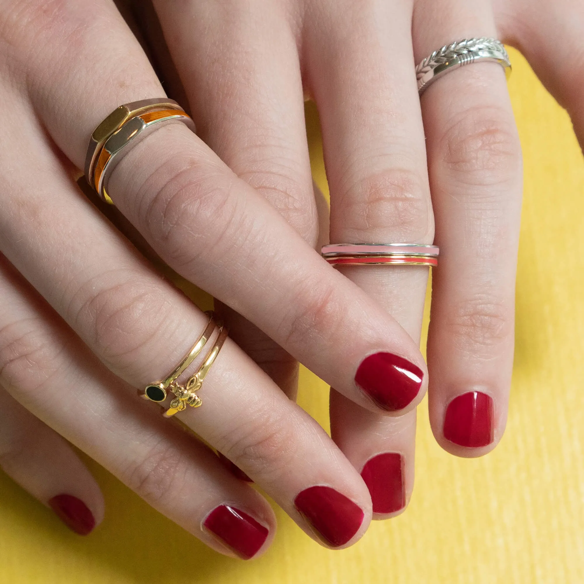 Pink "Unity" Poesy Stackable Ring