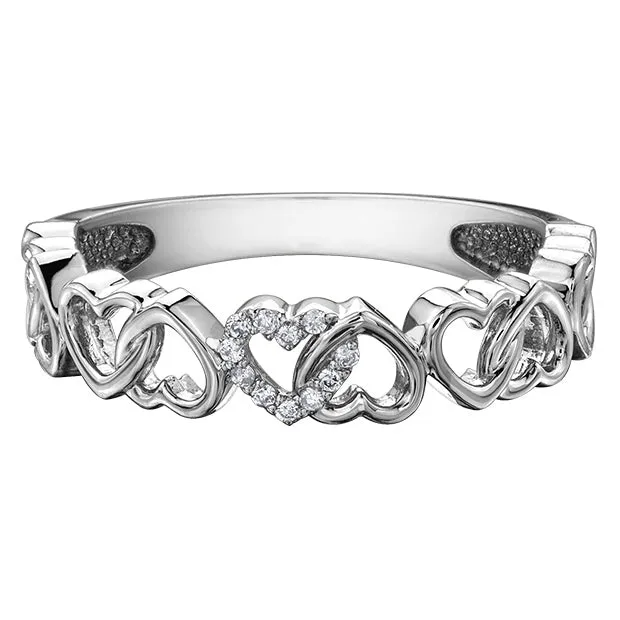 "HEART OF MY HEART" STACKABLE  DIAMOND HEART BAND