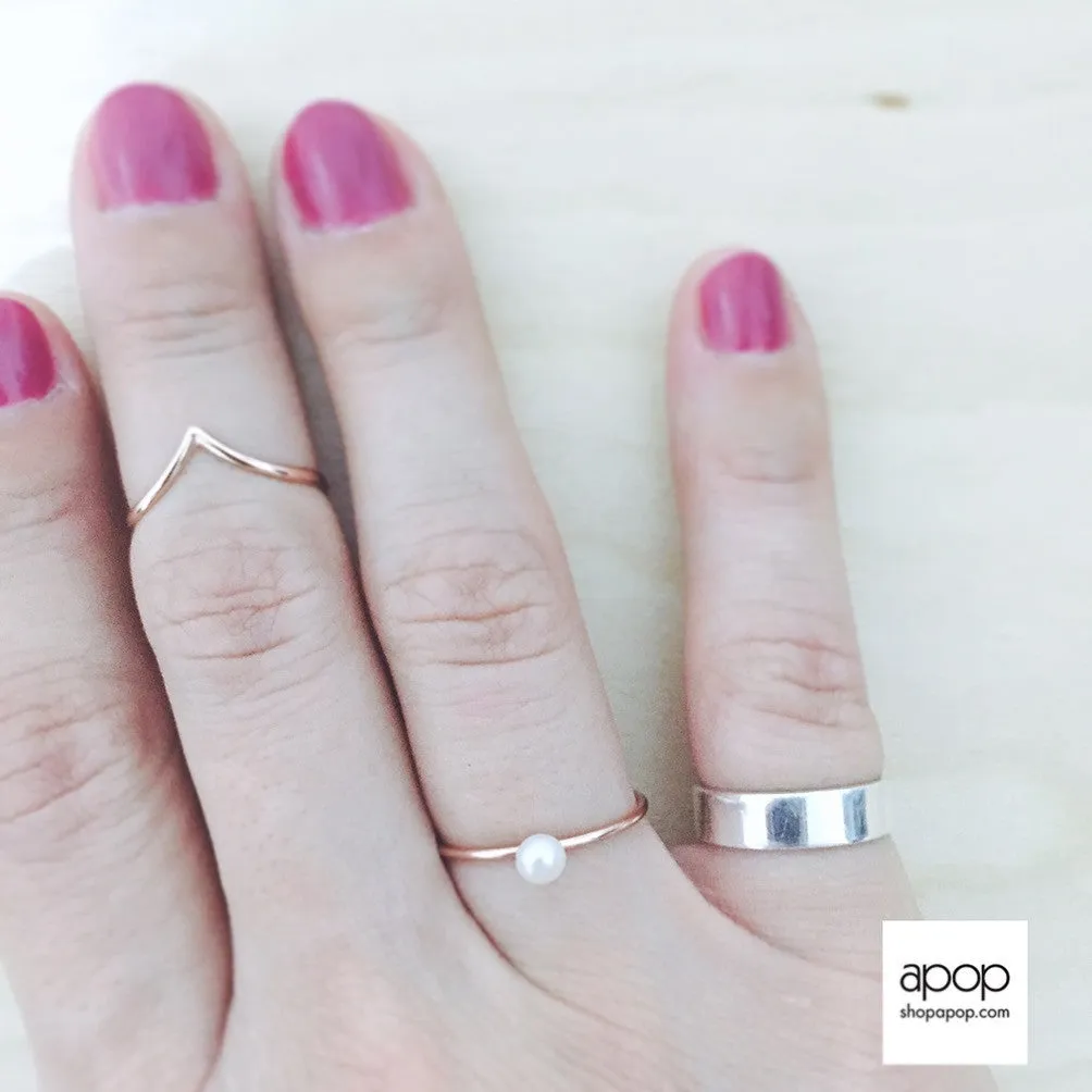 "Peaky" Rosy Thin Band Ring & MiDi