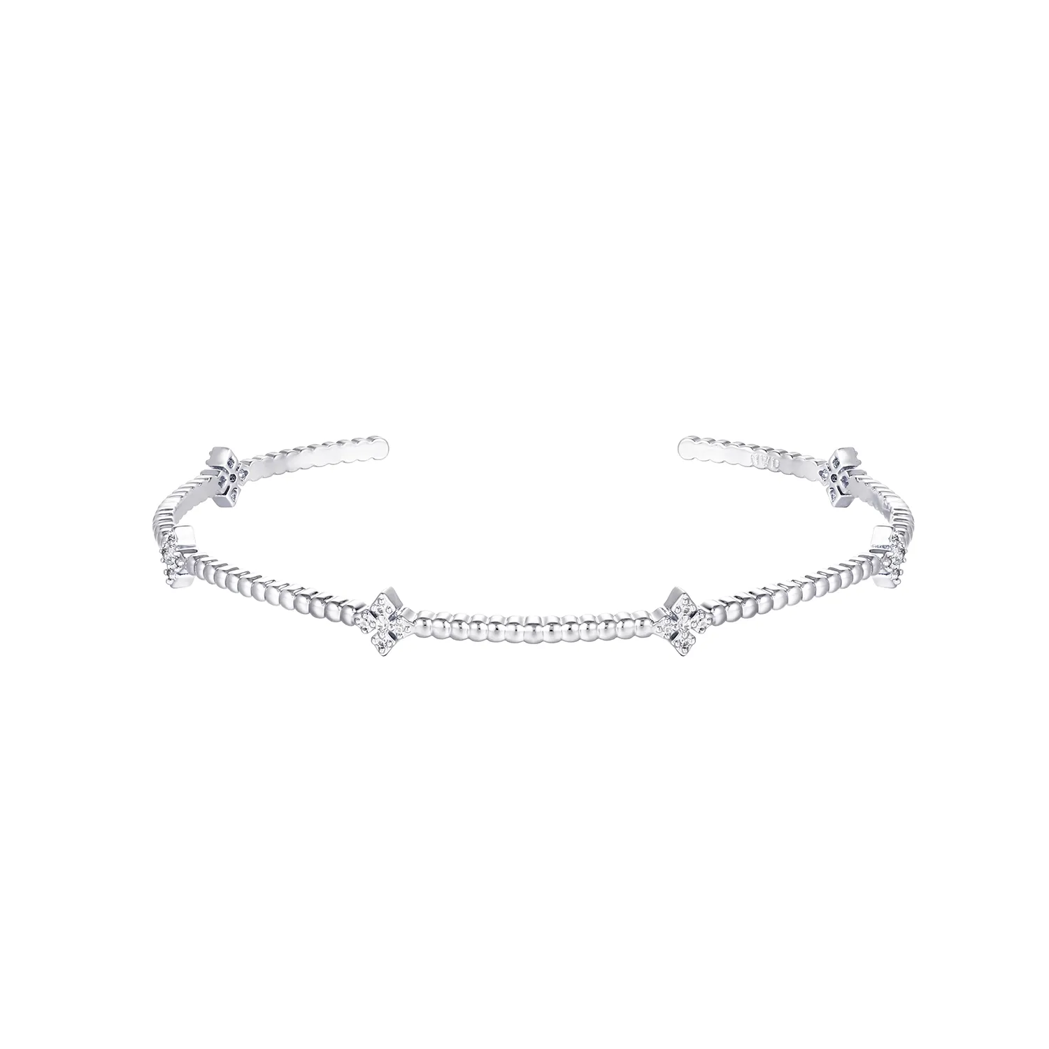 Radiant Cross Station Mini Cuff Bracelet in Silver