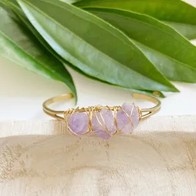 Raw Gemstone Statement Cuff Bracelet