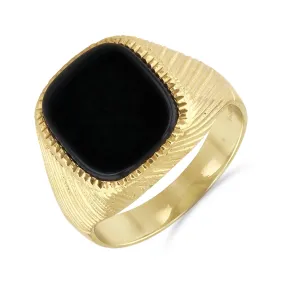 Rectangular Onyx Signet Ring | Pre-Loved | 9K Yellow Gold