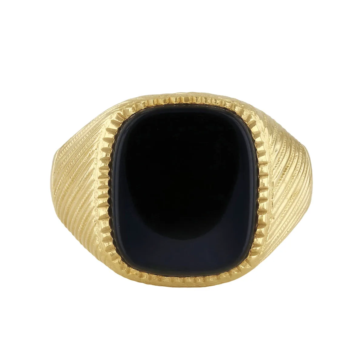 Rectangular Onyx Signet Ring | Pre-Loved | 9K Yellow Gold