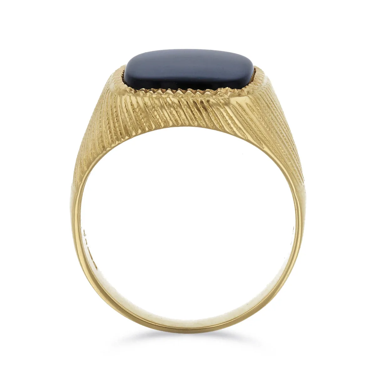 Rectangular Onyx Signet Ring | Pre-Loved | 9K Yellow Gold