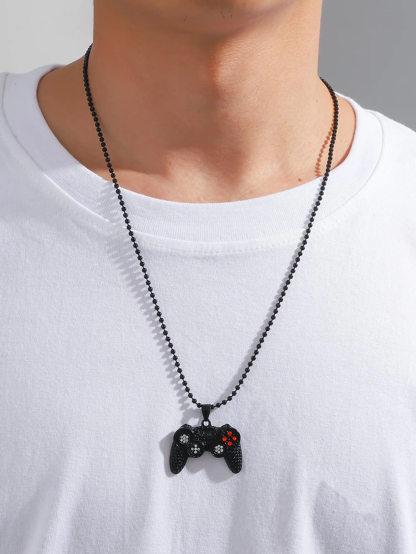 Rhinestone Decor Gamepad Pendant Necklace for Men Jewelry for Men Gift for Men