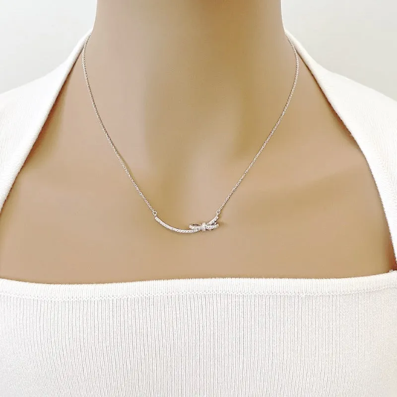 Ribbon Cubic Zirconia Necklace