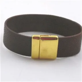 Rich Brown Leather Cuff Bracelet for a Man